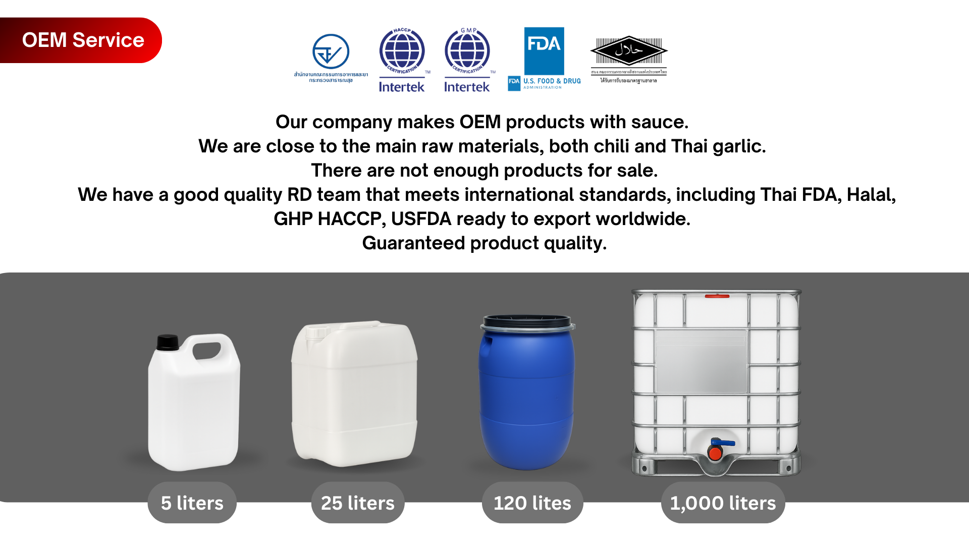 Bulk Packaging and Certifications